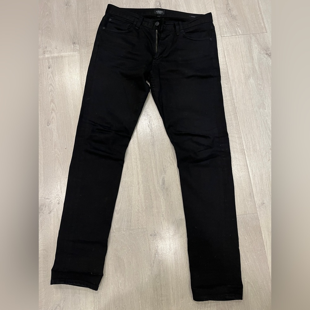Agolde Men's Jet Black Skinny Jeans